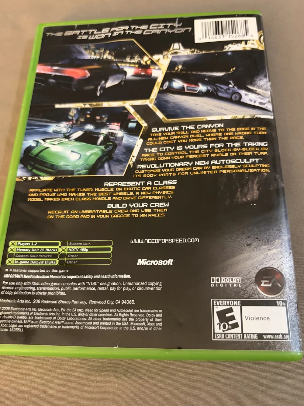 Microsoft Original Xbox Need for Speed: Carbon